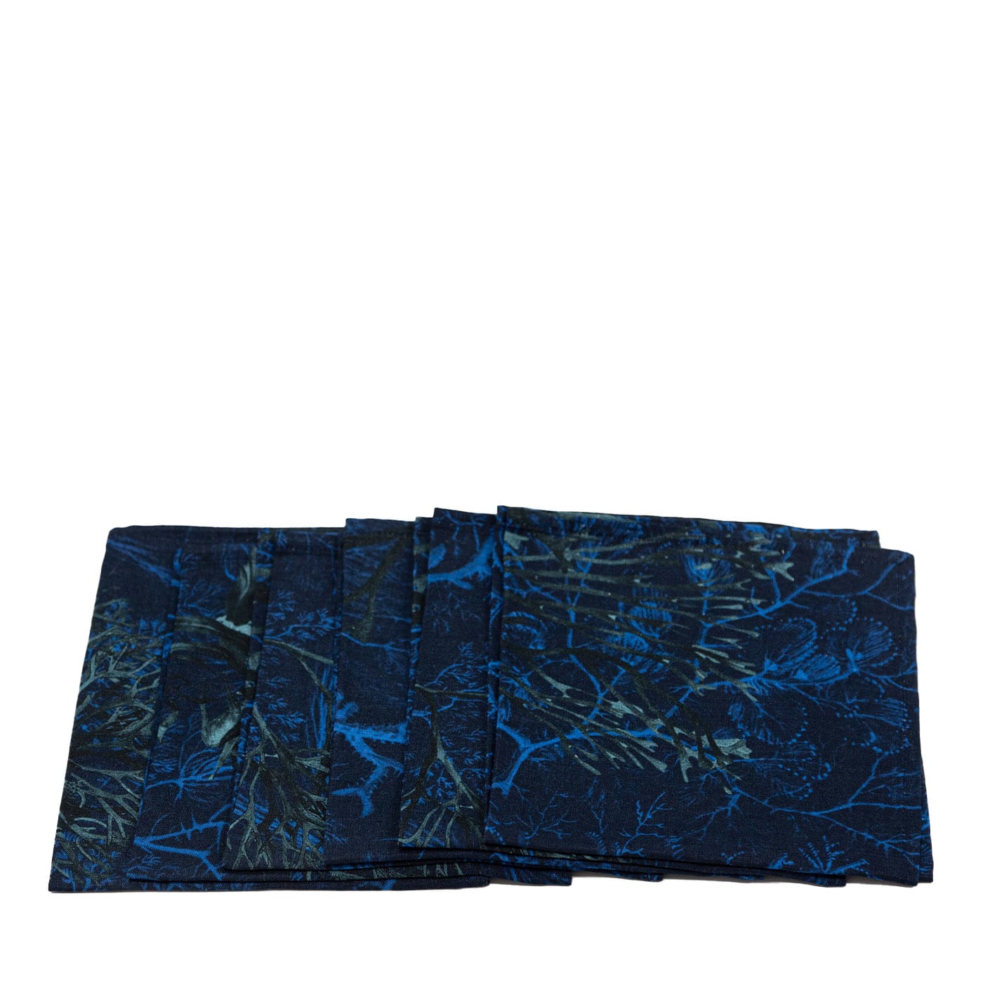 Set di 6 tovaglioli di lino con decorazione di alghe Amami