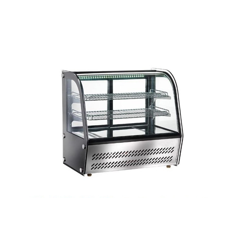 Espositore Vetrina refrigerata da banco. Vetro Curvo - Lt. 120 - Dim.cm. 70,5x58x67H.