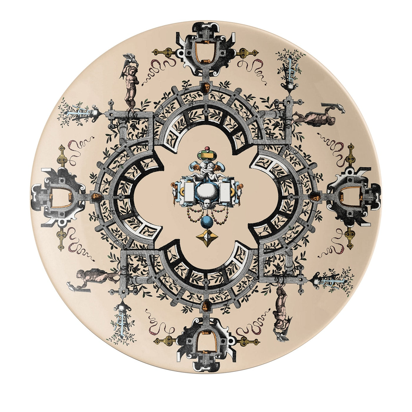 Pompei Piatto Piano in porcellana con disegno geometrico #4