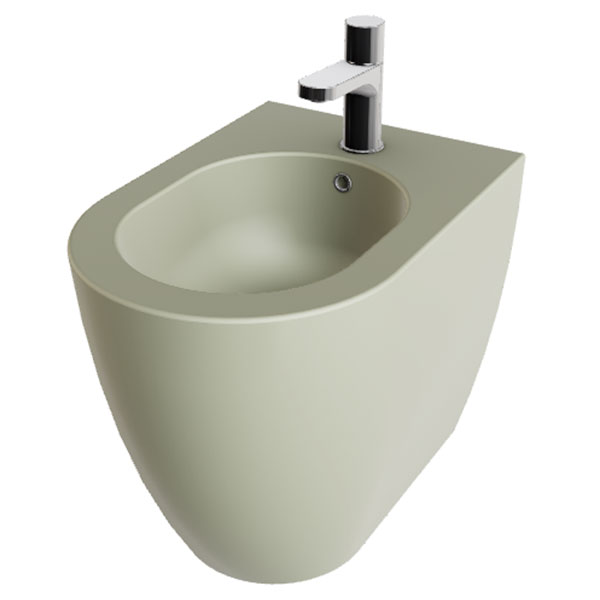 Bidet a terra monoforo in ceramica con kit di montaggio Comoda