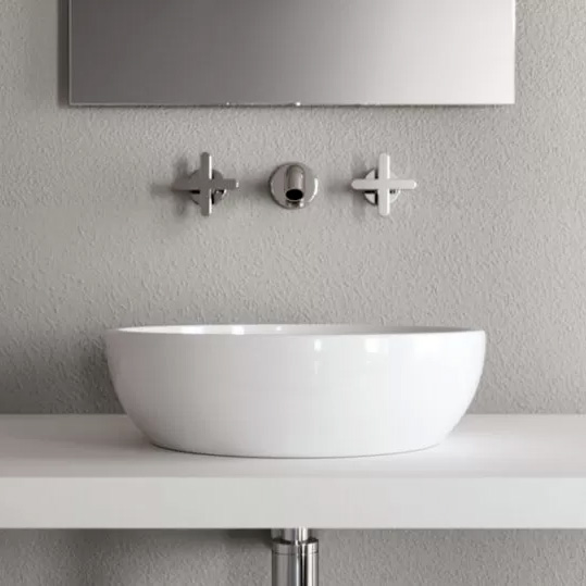 Lavabo in ceramica da appoggio con diametro 40cm Elegance Circle by Azzurra Ceramica