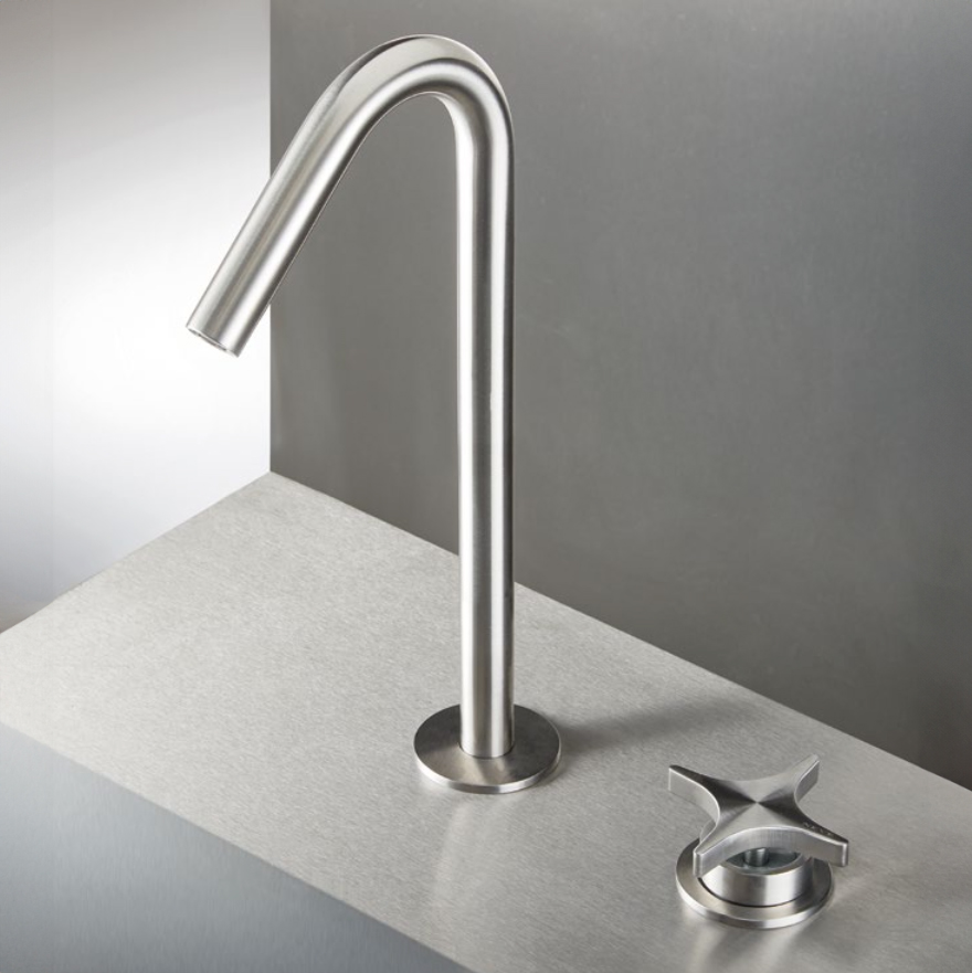 Set rubinetto da appoggio con maniglia Brezza Neve Rubinetterie