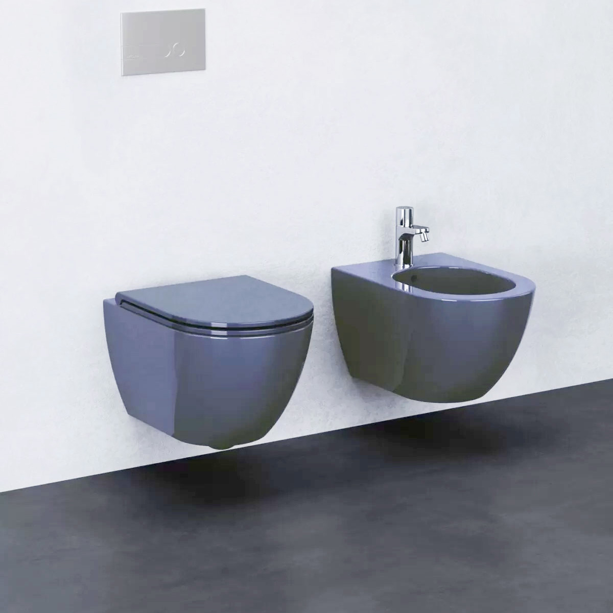 Vaso WC sospeso Easy Clean Comoda completo di fissaggio rapido e sedile