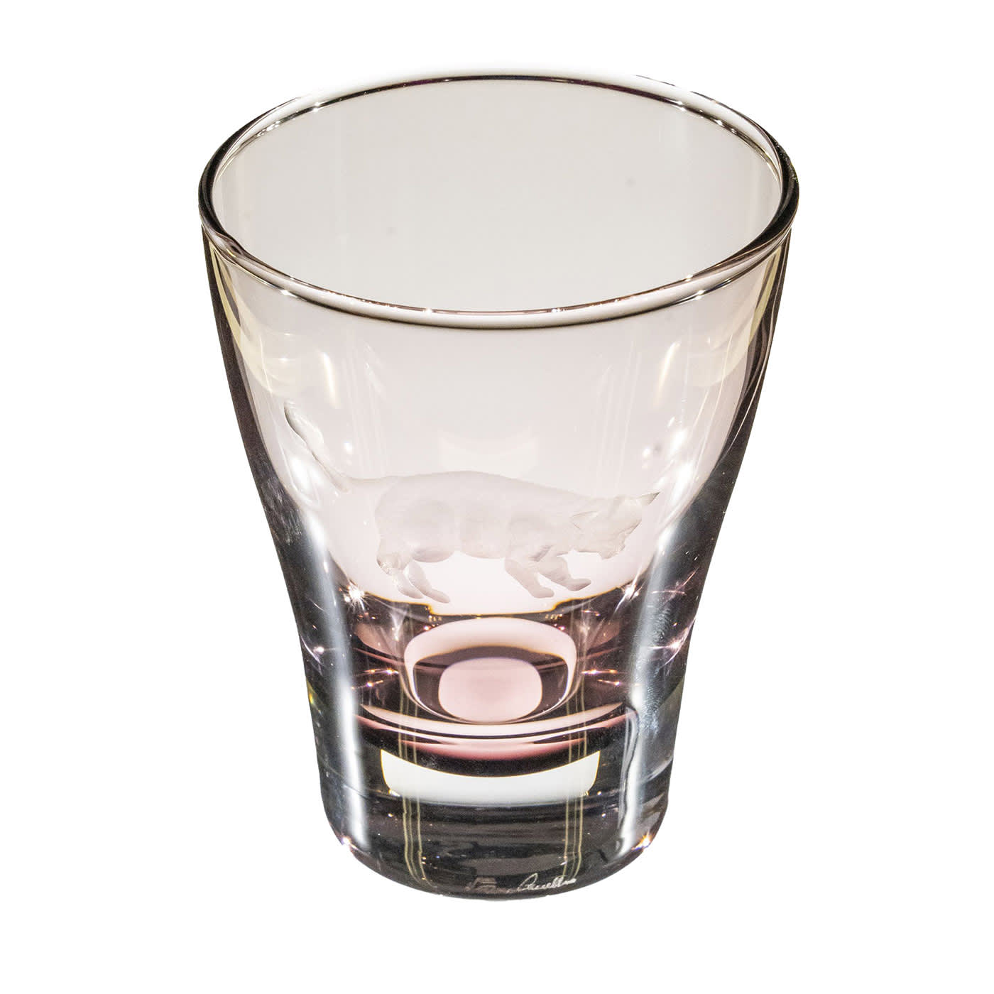Set di 6 bicchieri da acqua viola con incisione a forma di gatto #6
