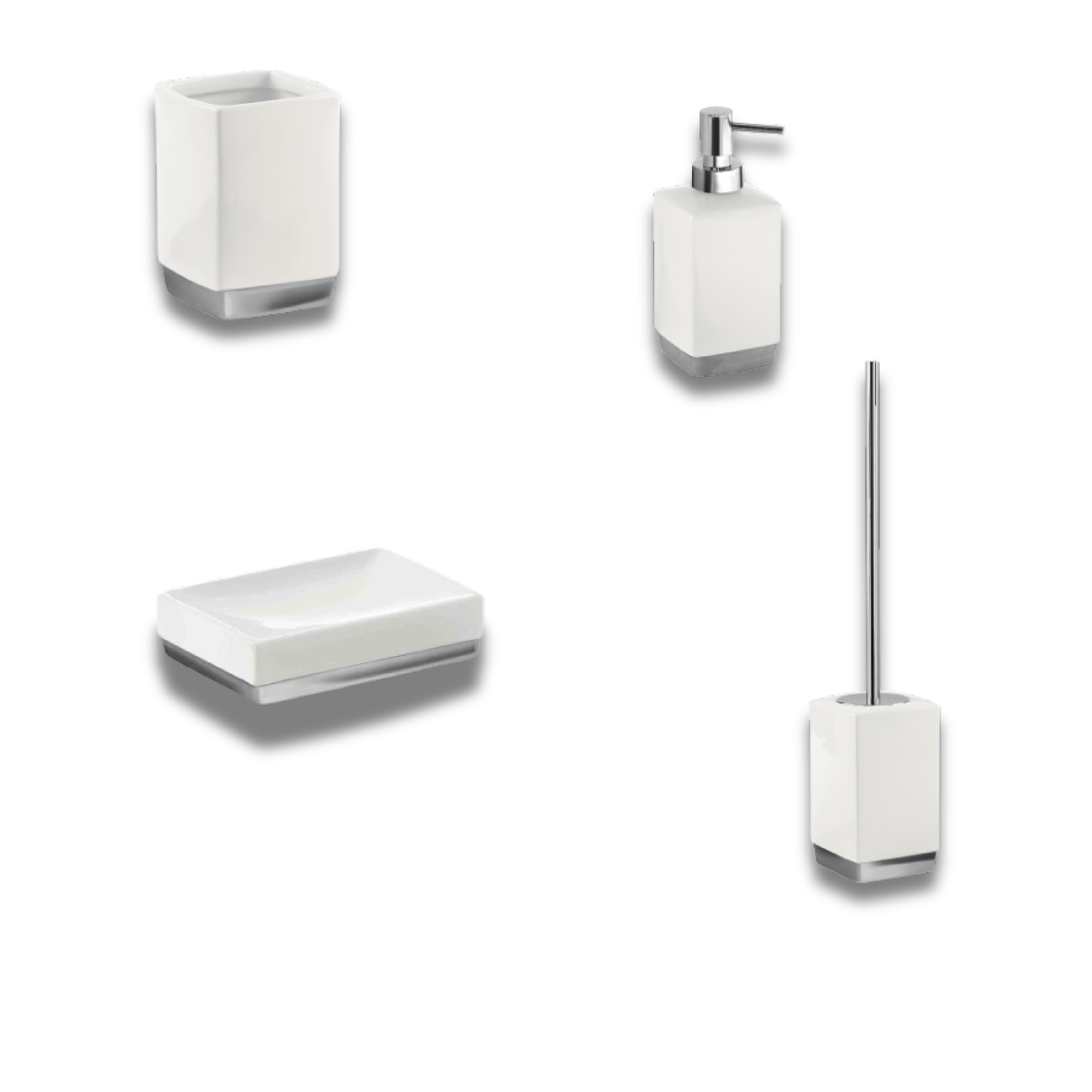 Set 4 Accessori D'Appoggio Gedy "Lucy" Bianco