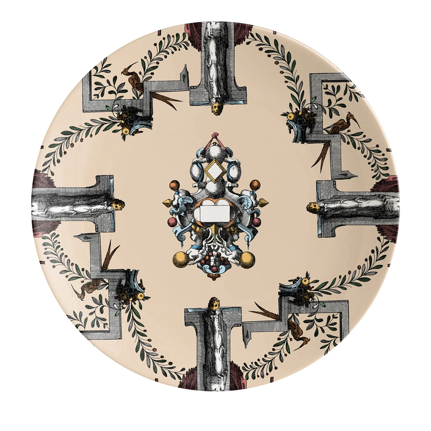 Pompei 2 piatti dessert in porcellana con disegno geometrico #2