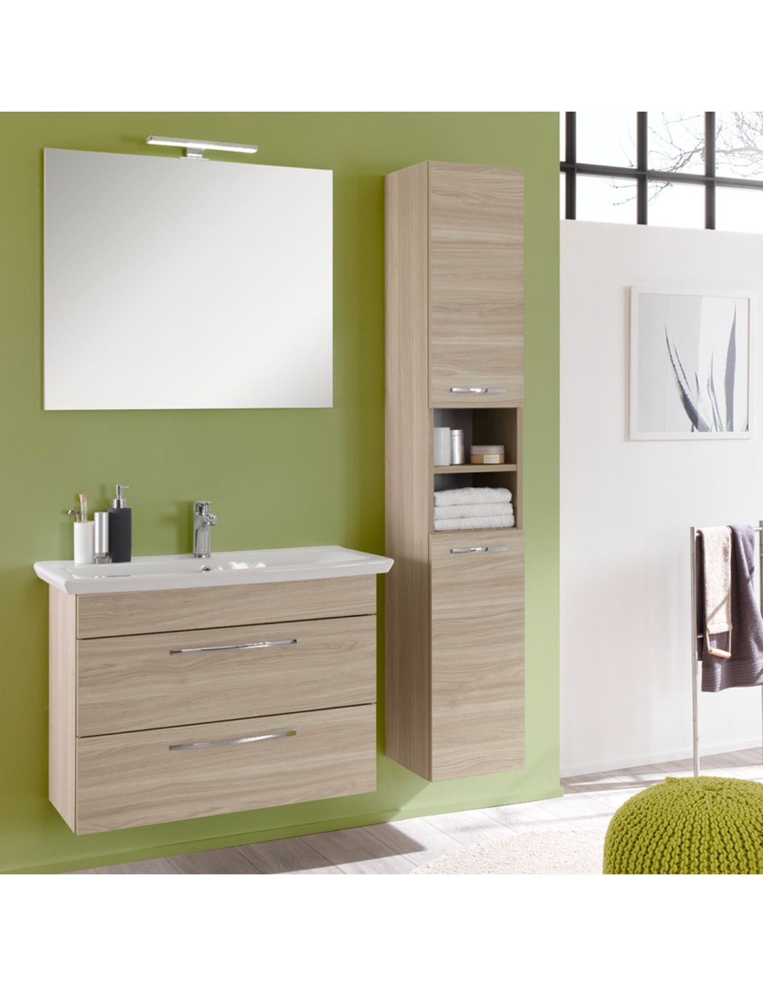 Gio' mobile bagno sospeso 115X195X40 finitura olmo rosseau