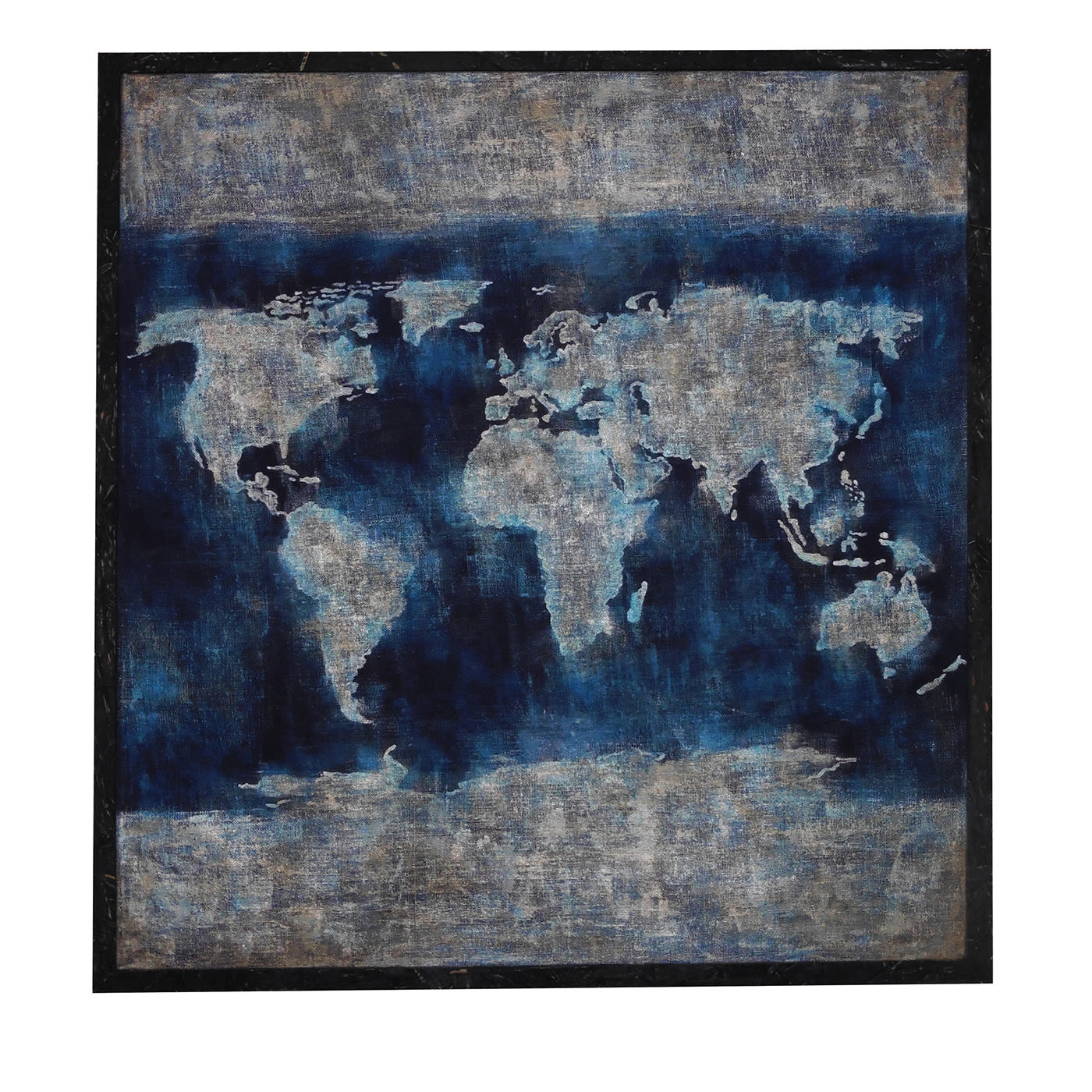 Pittura a globo blu e argento