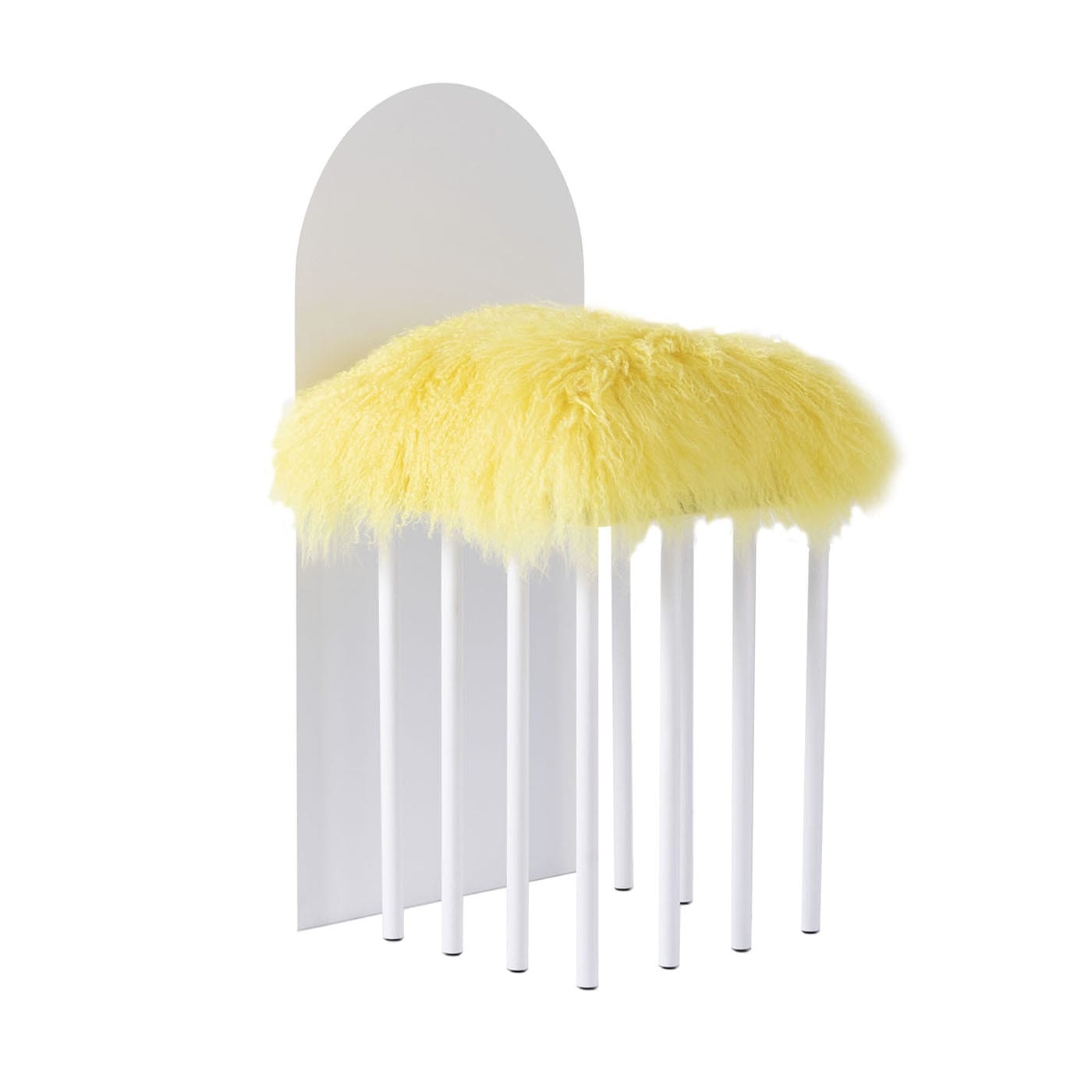 Sedia Mongolia gialla e bianca