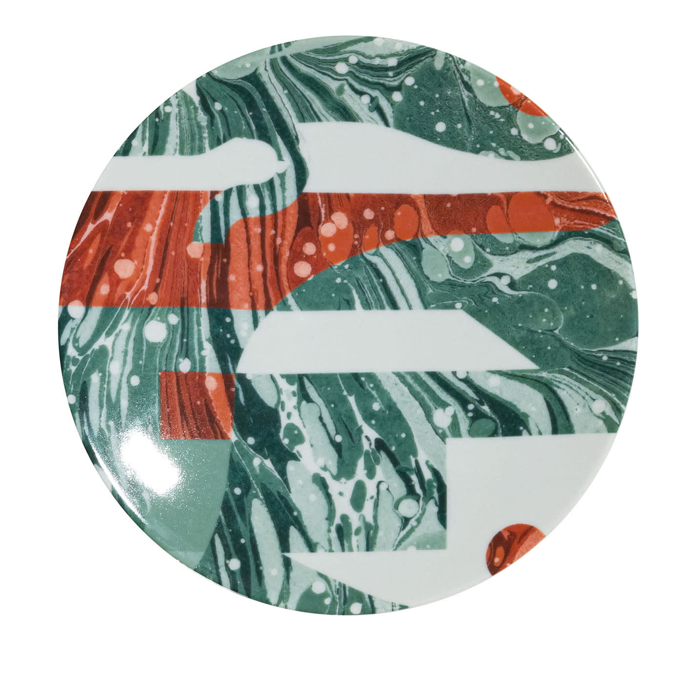 Alchimie Set di 2 piatti Pane in porcellana con decoro astratto #1