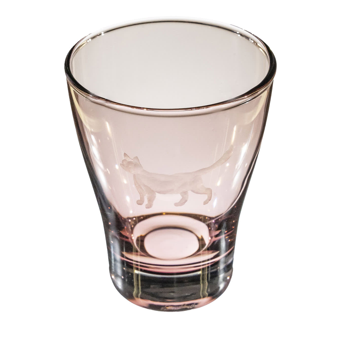 Set di 6 bicchieri da acqua viola con incisione a forma di gatto #5