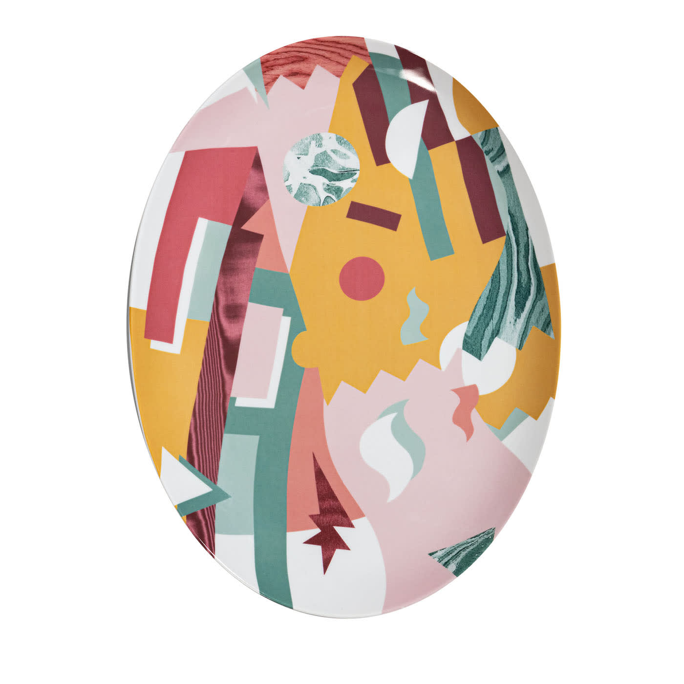 Alchimie vassoio ovale in porcellana con decoro astratto