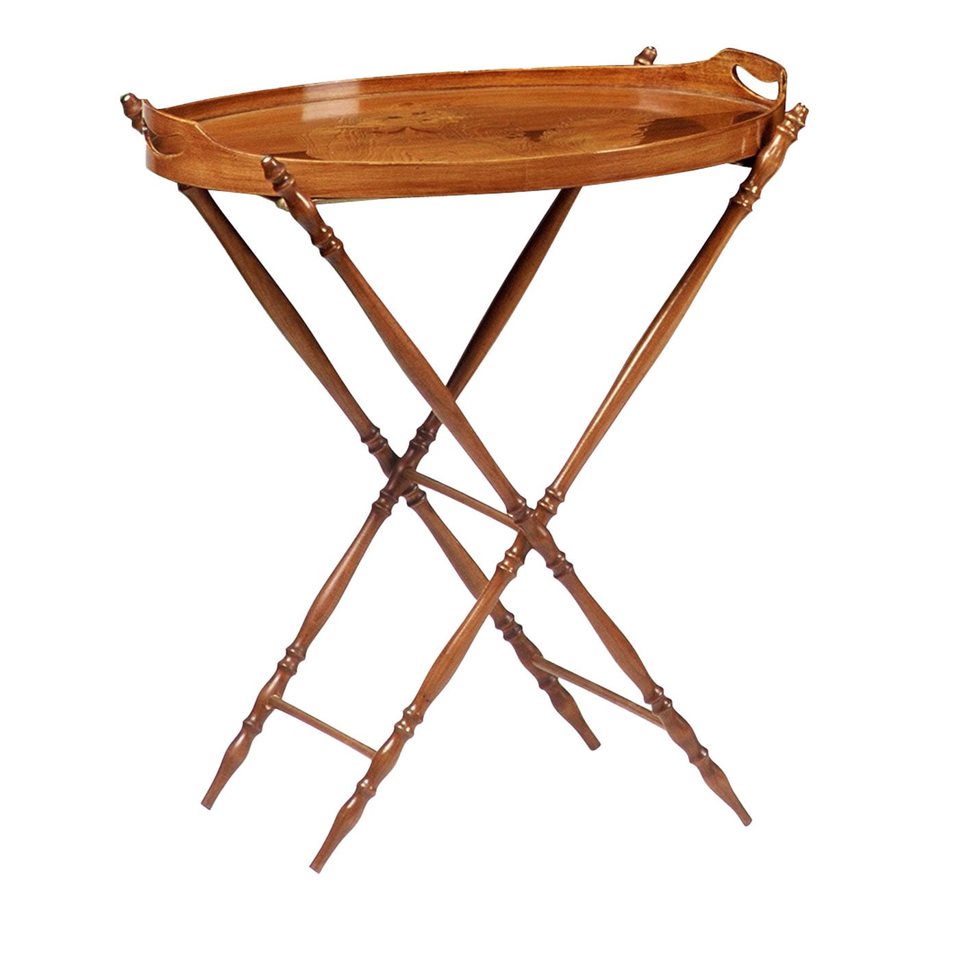 Tavolino Liberty francese con vassoio di Emile Gallè