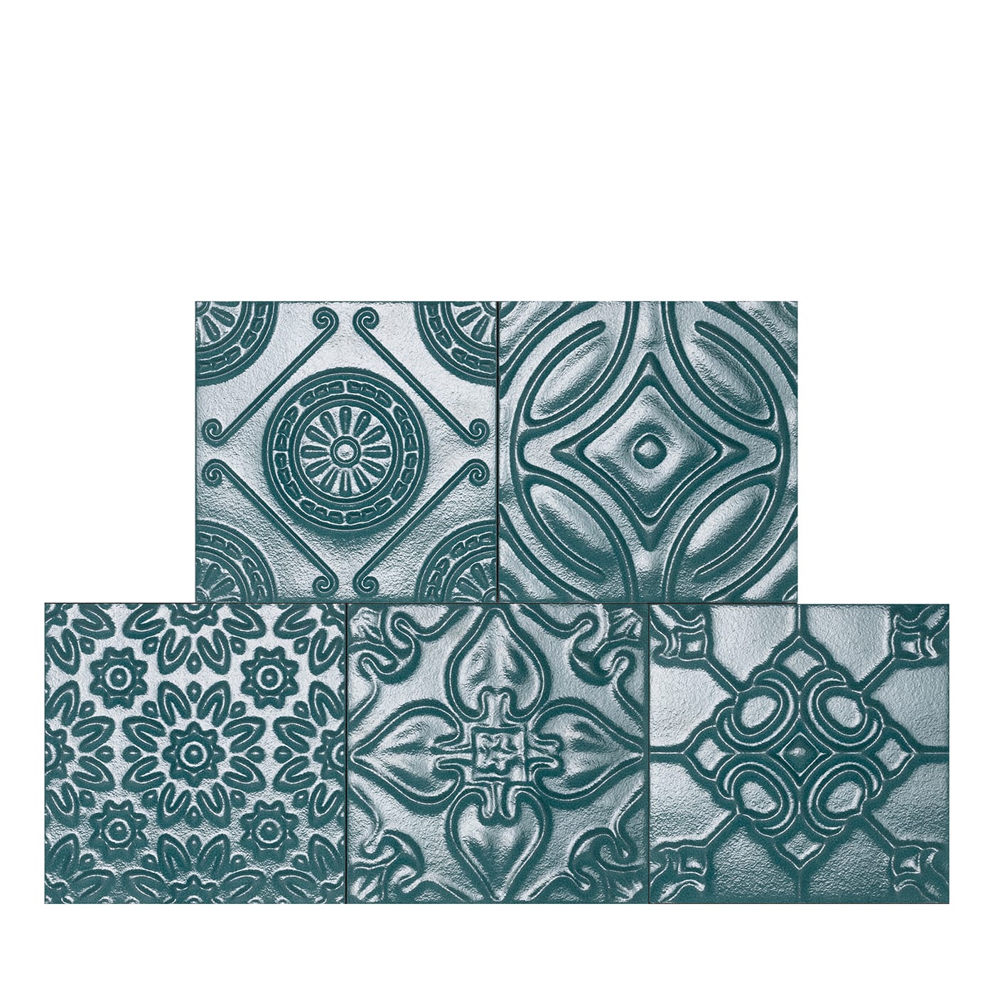 Miscela di malachite Set di 24 piastrelle quadrate