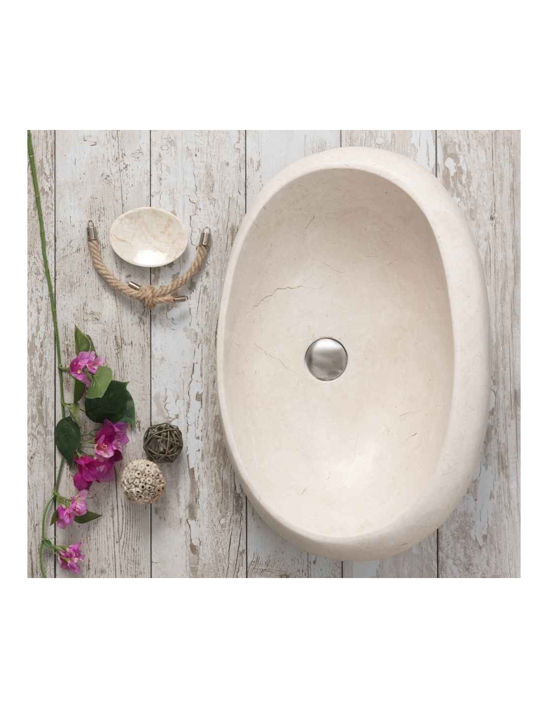 Imso ceramiche - Lavabo Boule Beige in marmo- ISLABUBGE