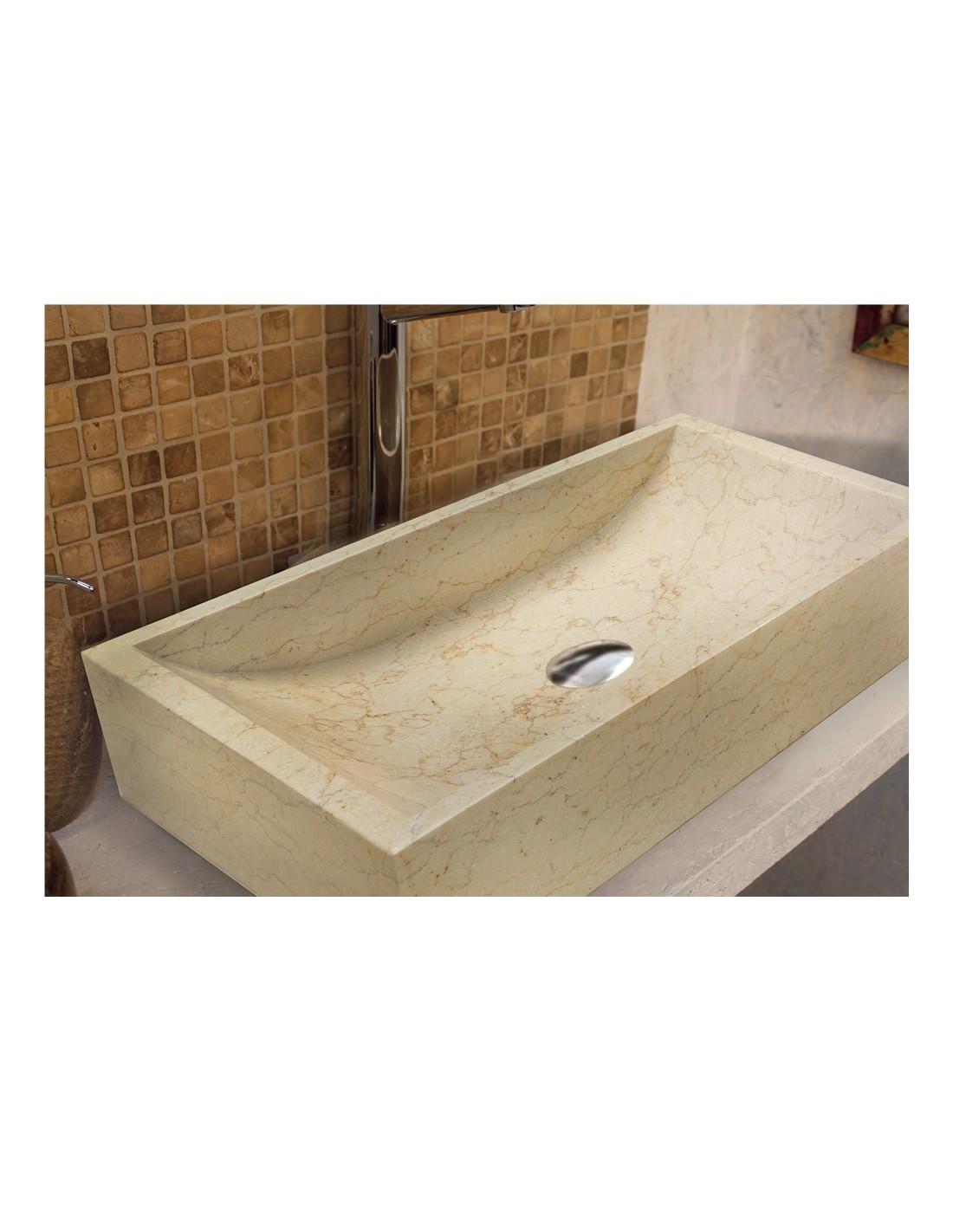 Imso ceramiche - Lavabo Simmetrie Bianco in marmo - ISLASIBCO