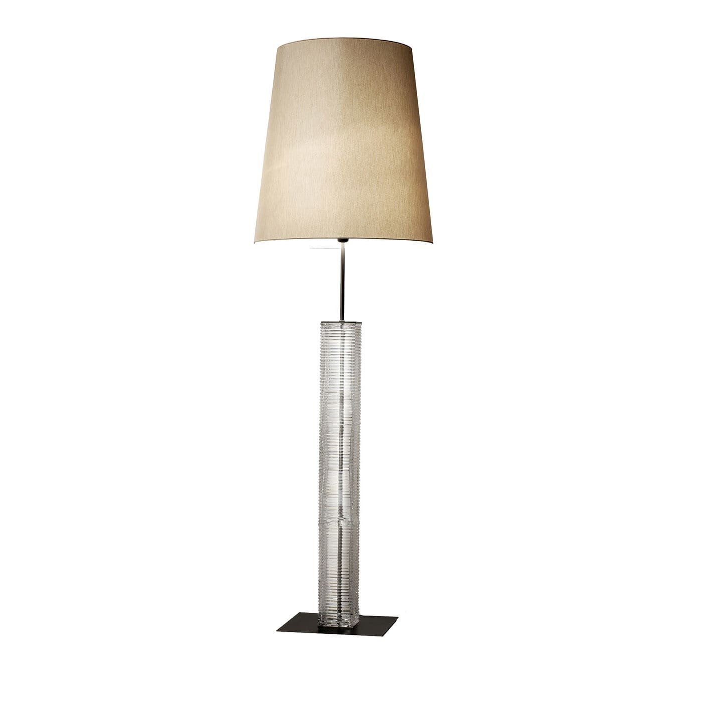 Lampada da terra Lifetime scanalata trasparente di Murano