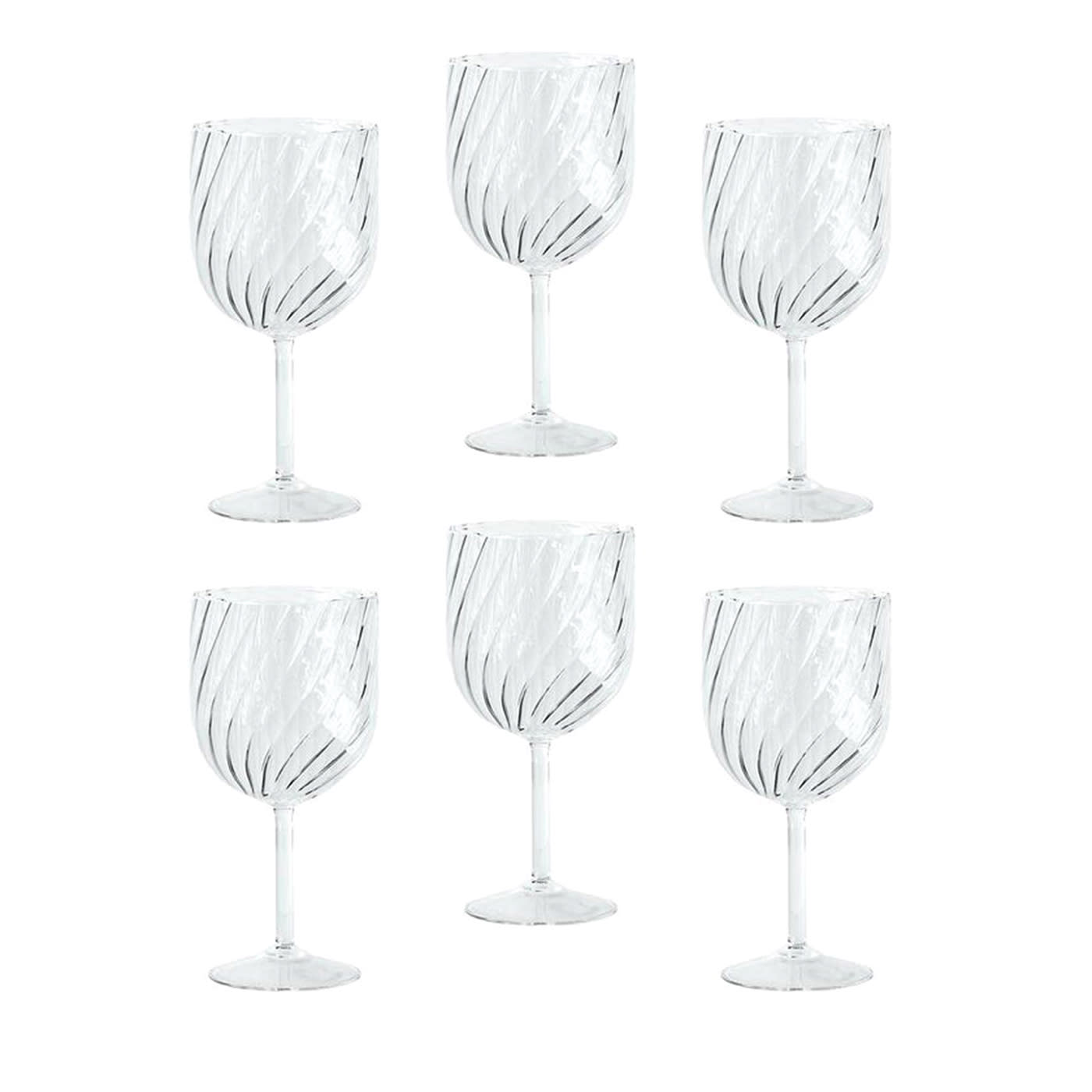 Set di 6 bicchieri Dafne in vetro soffiato