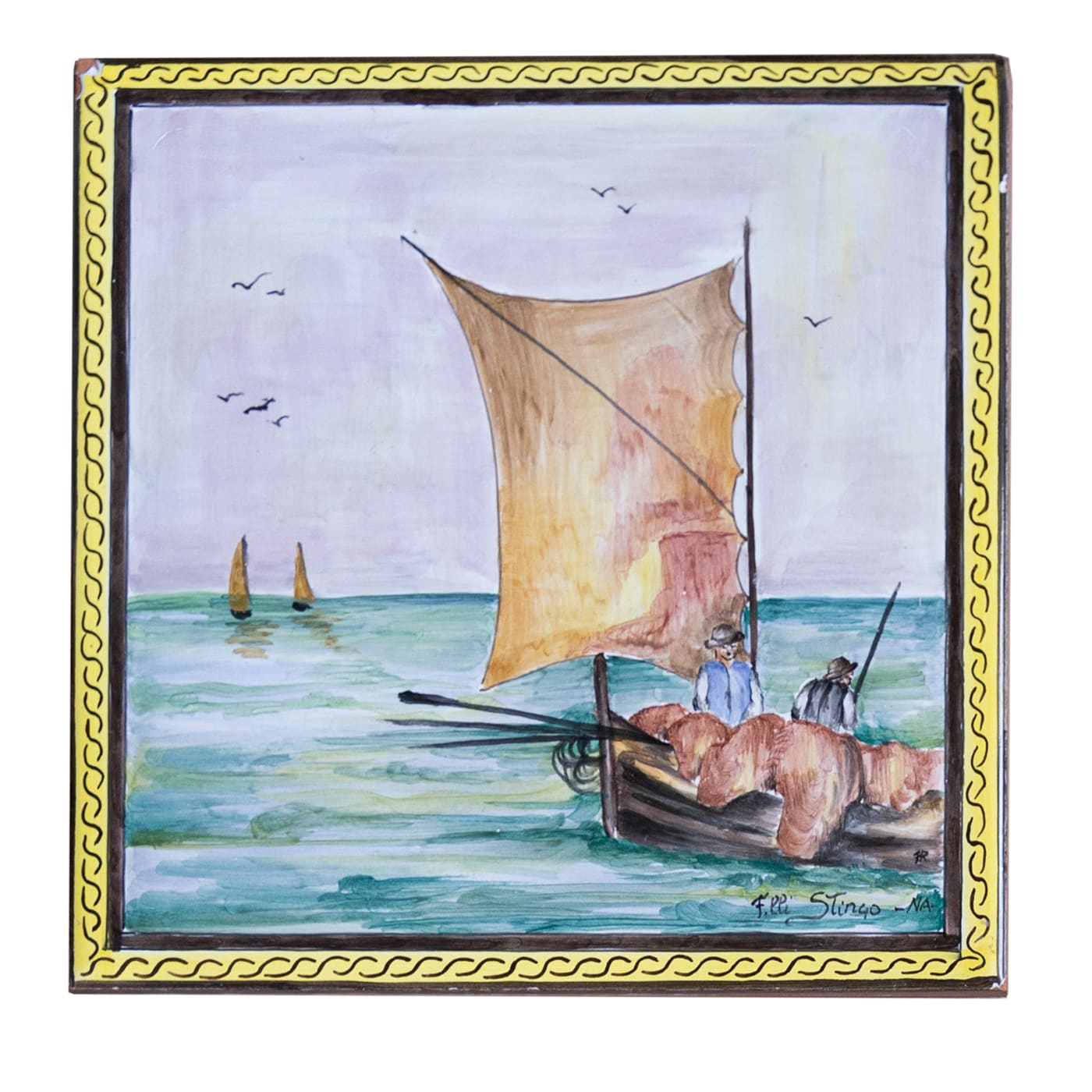 Piastrella quadrata policroma Vela Latina