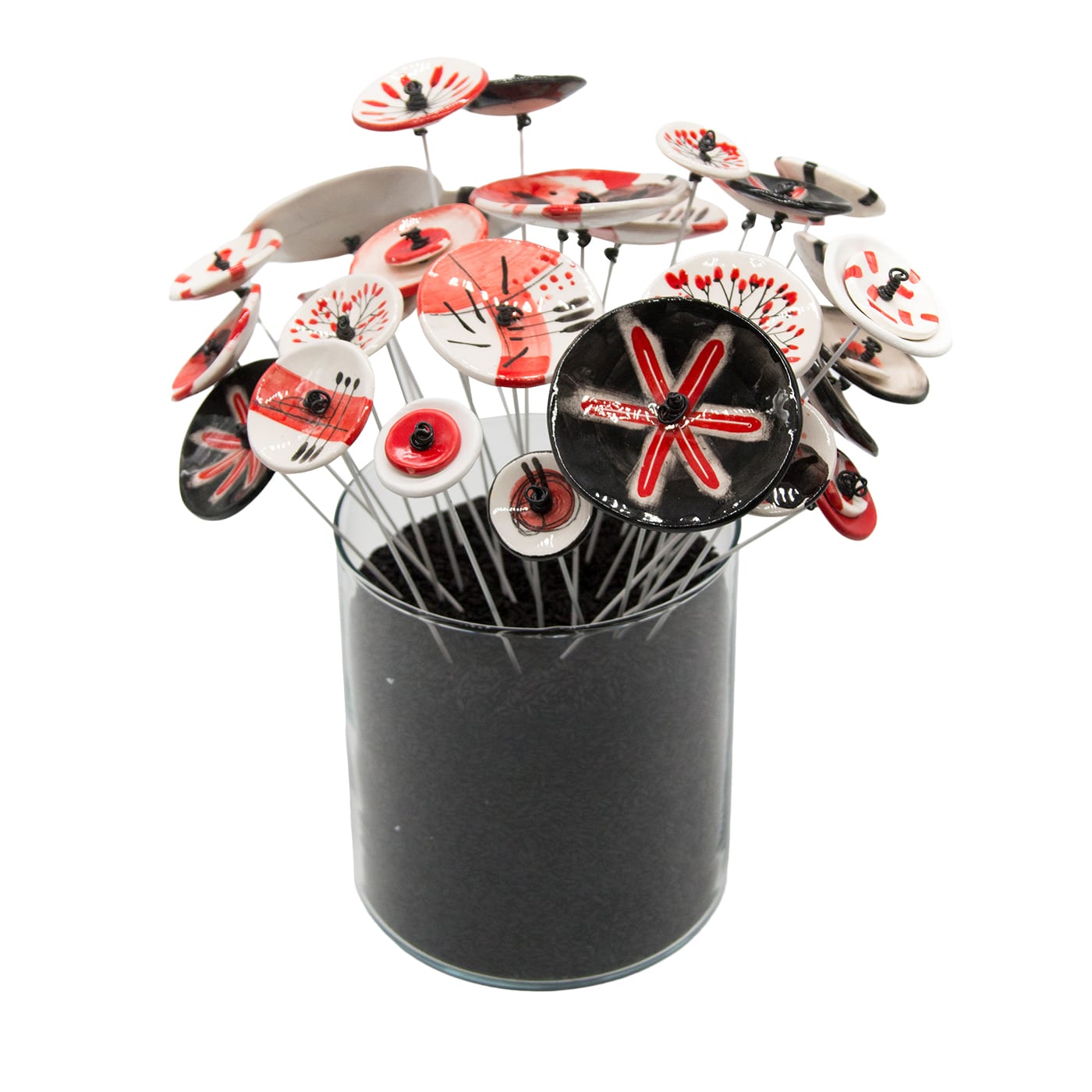 Bouquet Grande in Ceramica Policroma Regina di Cuori