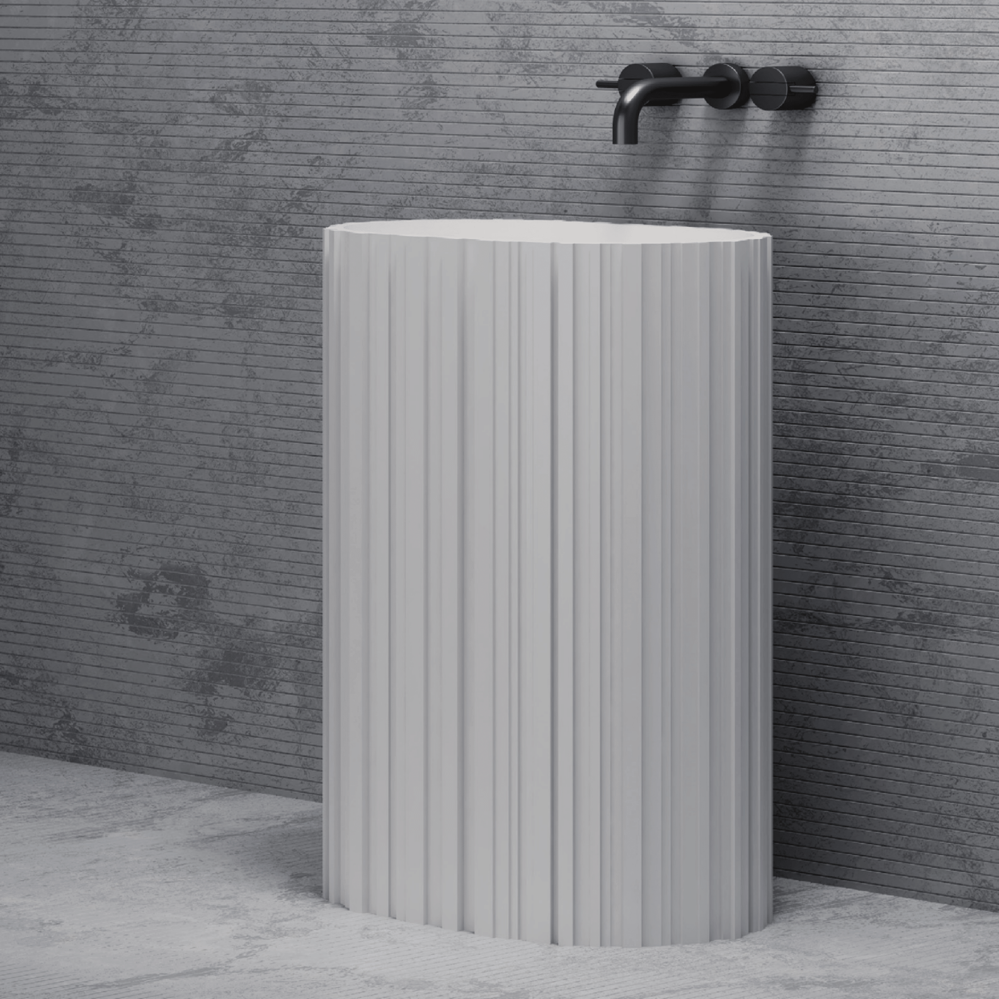 Lavabo Freestanding Con Scarico a Terra 58x38 Cm Rubicer "In" Bianco Opaco