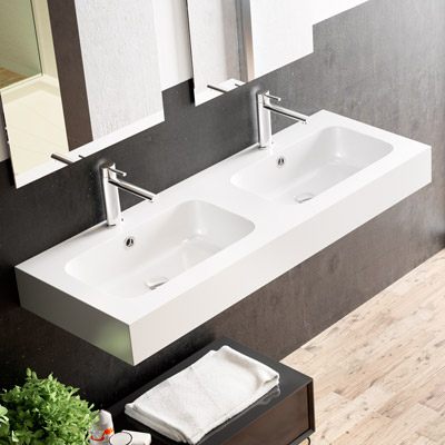 Lavabo sospeso bianco opaco 120x46
