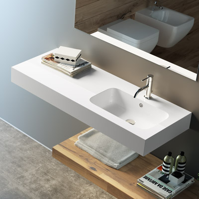Lavabo sospeso bianco lucido 120x46