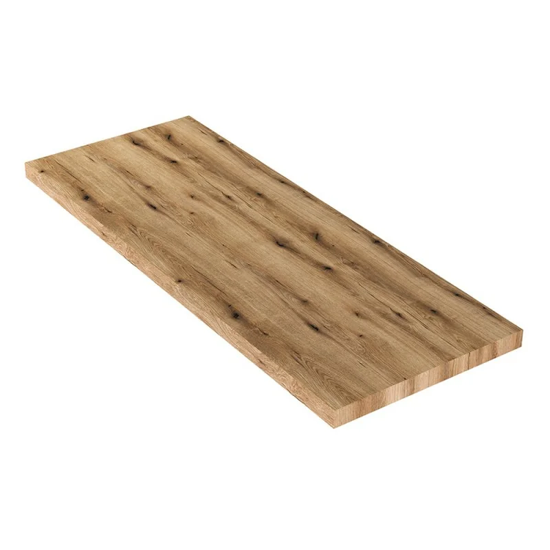 Mensola per lavabo d'appoggio 120 cm in legno rovere naturale Linea