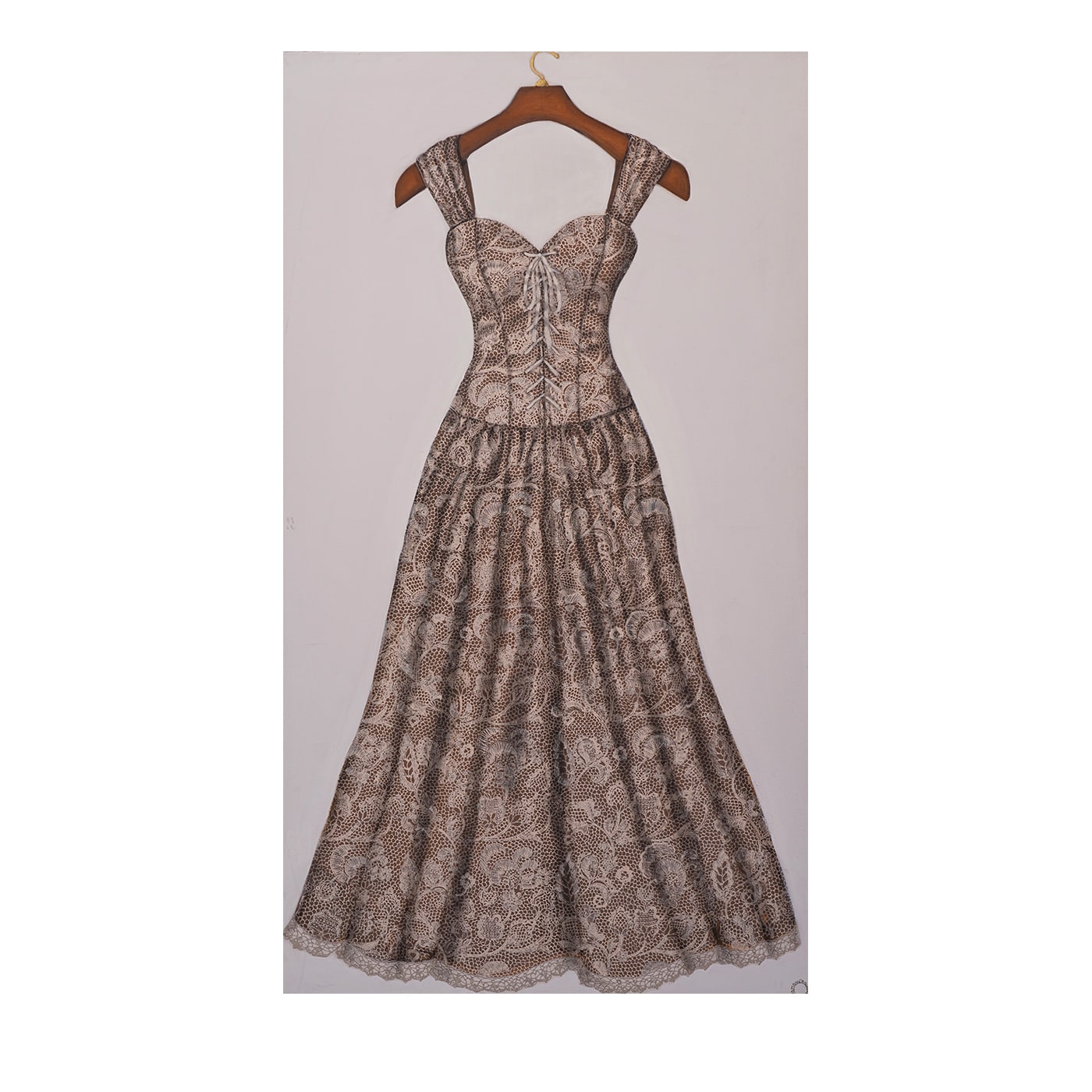 Abito Bustier in Pizzo Painting