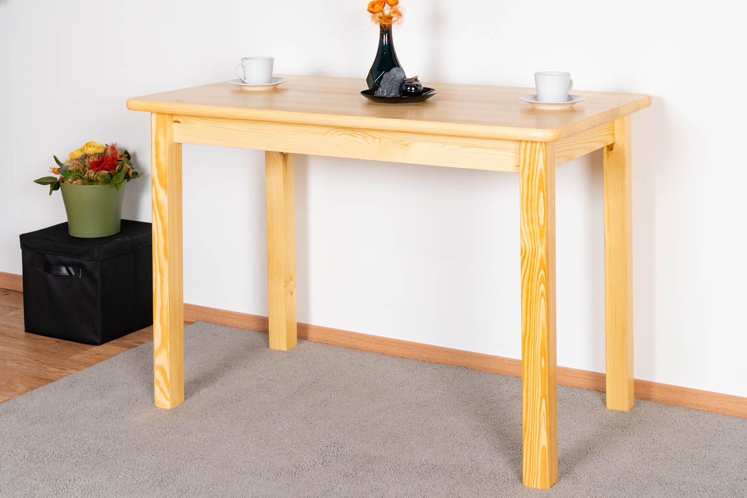 Tavolo rettangolare in pino massello naturale 001 - 75 x 110 cm x 60 (h x l x p)