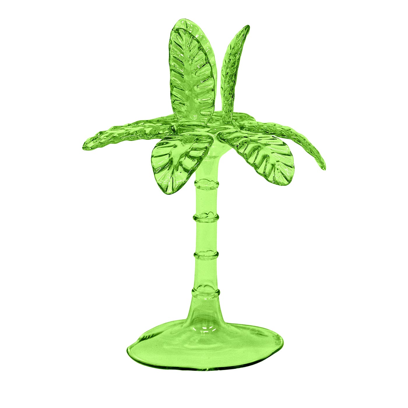 Portacandele Las Palmas medio in vetro soffiato verde