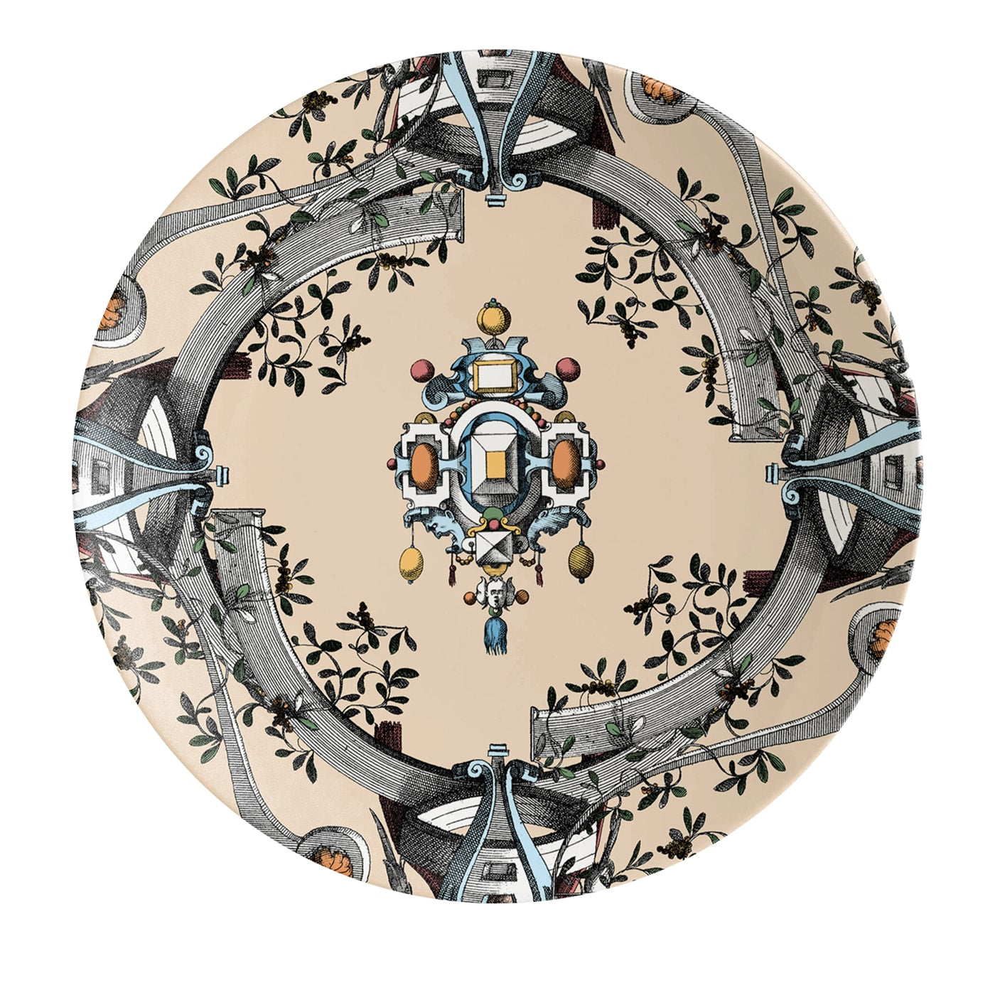 Pompei 2 piatti dessert in porcellana con disegno geometrico #4