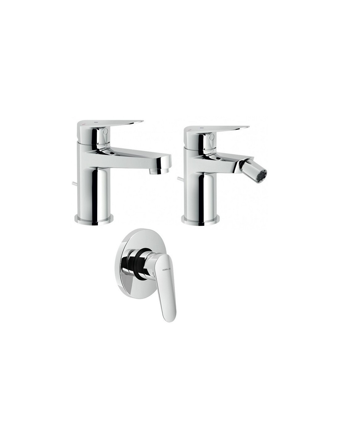 Nobili - Blues Set bagno lavabo + bidet con scarico + miscelatore doccia