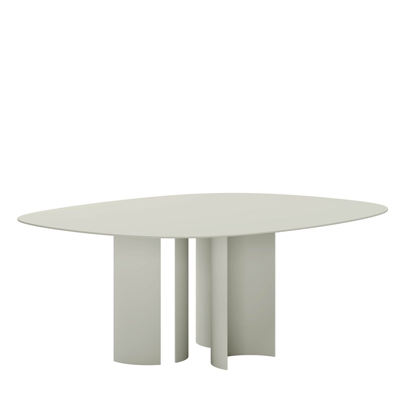 Tavolo da Pranzo India Sasso Grigio in Metallo per Interni ed Esterni