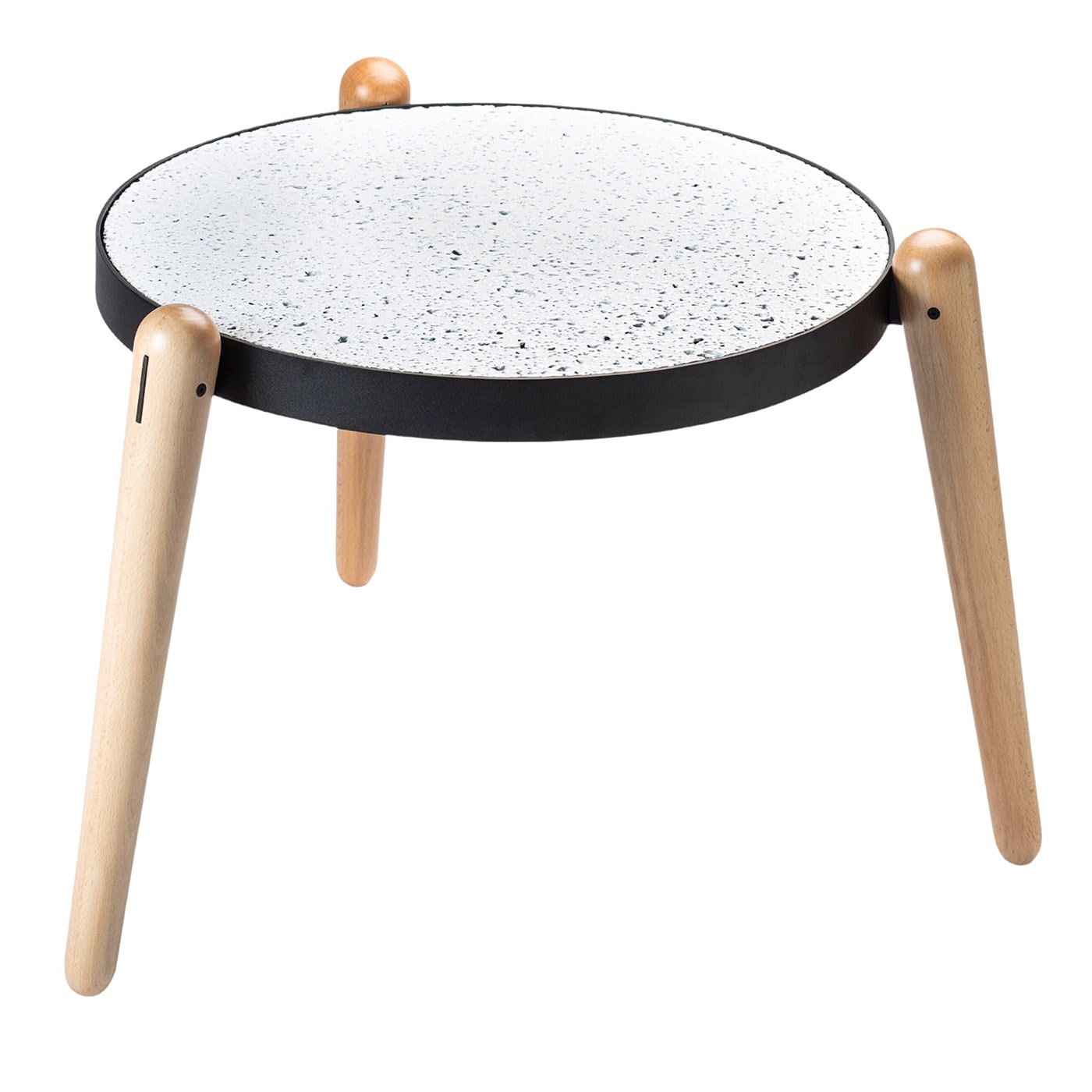 Tavolino rotondo in pietra Tris Perciata #1 di Luca Maci