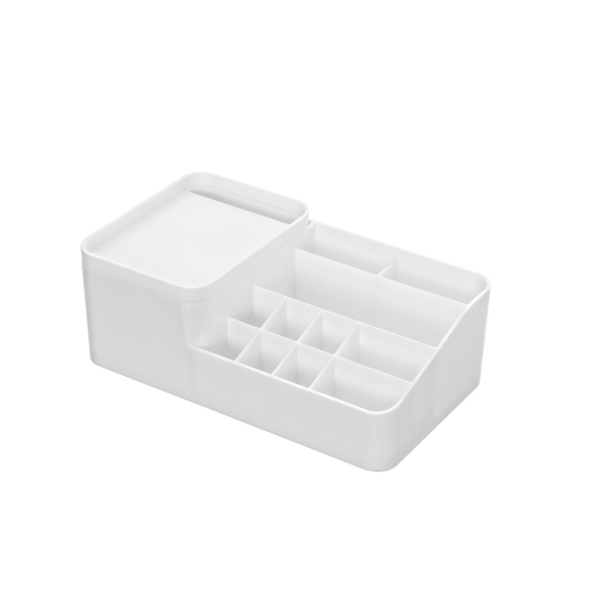 Organizer Porta Cosmetici Con 11 Scomparti e Coperchio Feridras "Smack" Bianco