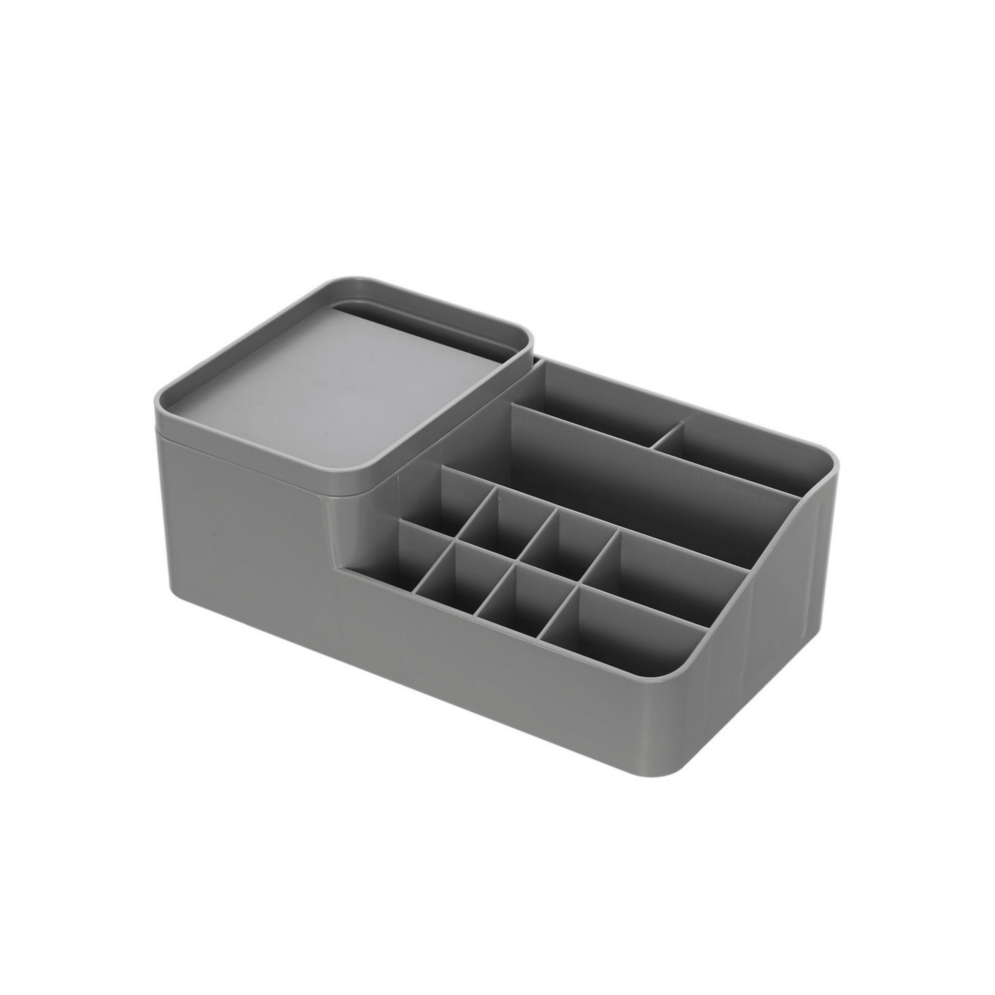 Organizer Porta Cosmetici Con 11 Scomparti e Coperchio Feridras "Smack" Grigio