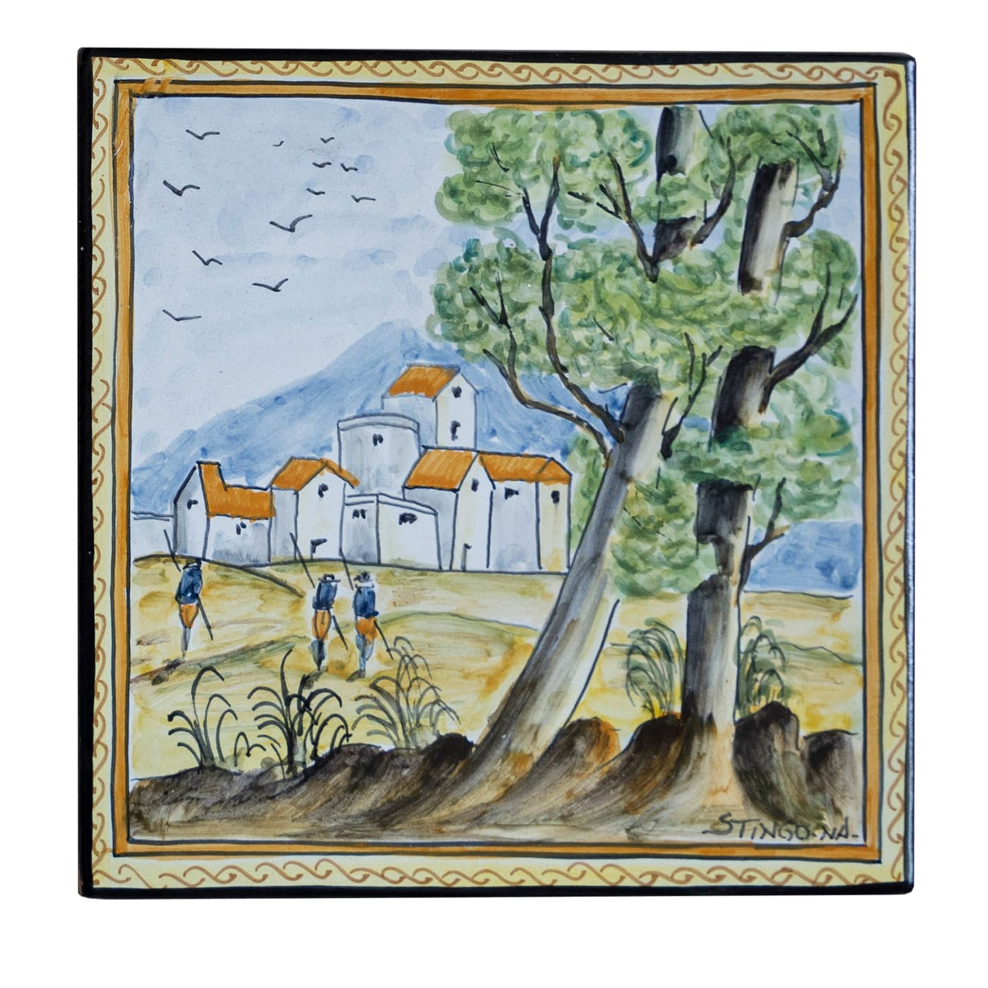 Piastrella quadrata policroma Casette