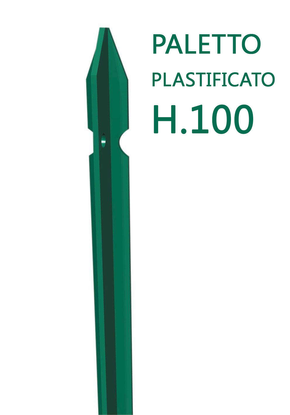 10pz paletto a "t" sezione mm 30x30x3 altezza 100 cm plastificato verde per recinzioni cod:ferx.13719
