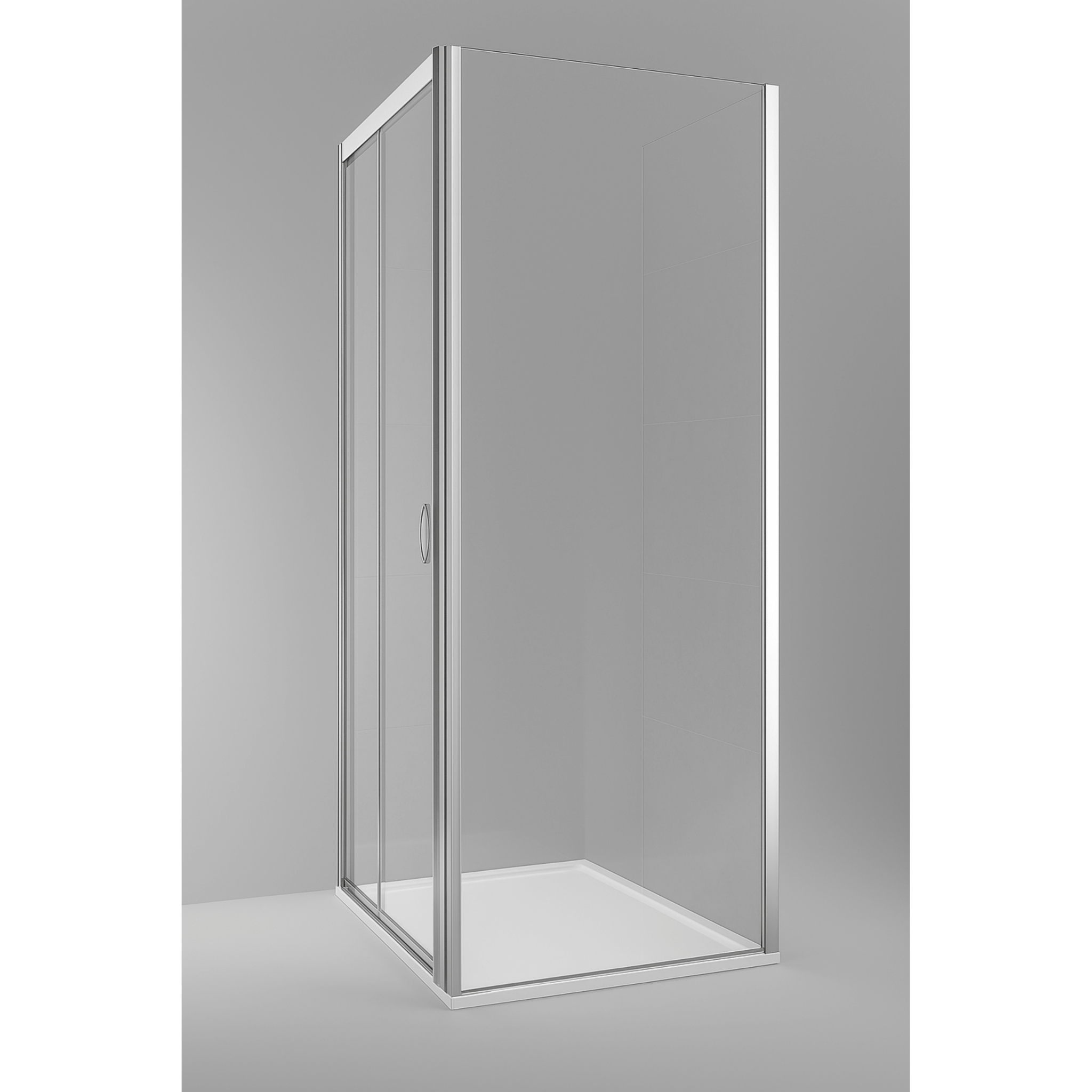 Parete Fissa Per Box Doccia Angolare Est.66-71 Cm Giava "Tonga" Argento Lucido/Vetro Trasparente