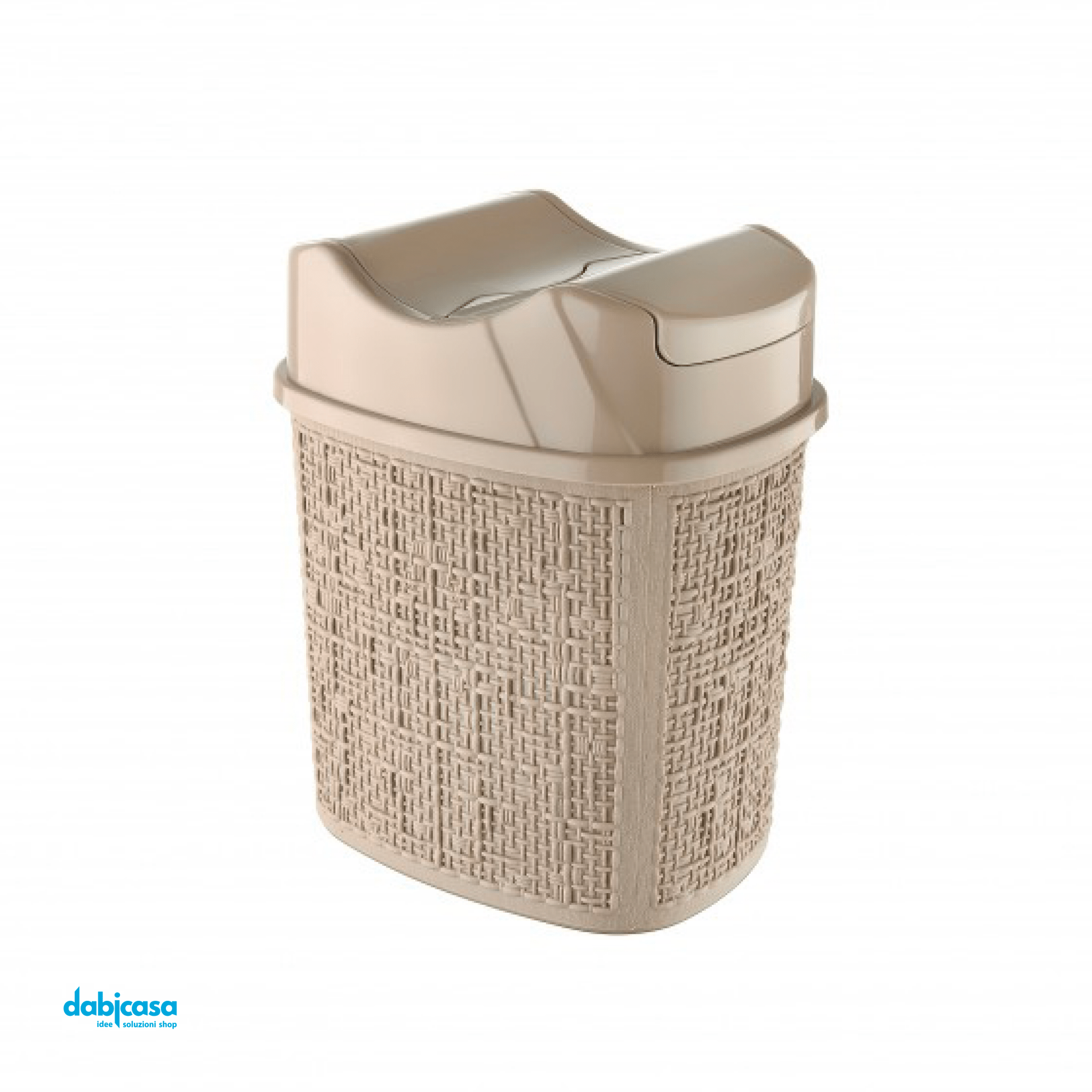 Pattumiera "Canvas" In Plastica Da 5,5 Lt Colore Cappuccino