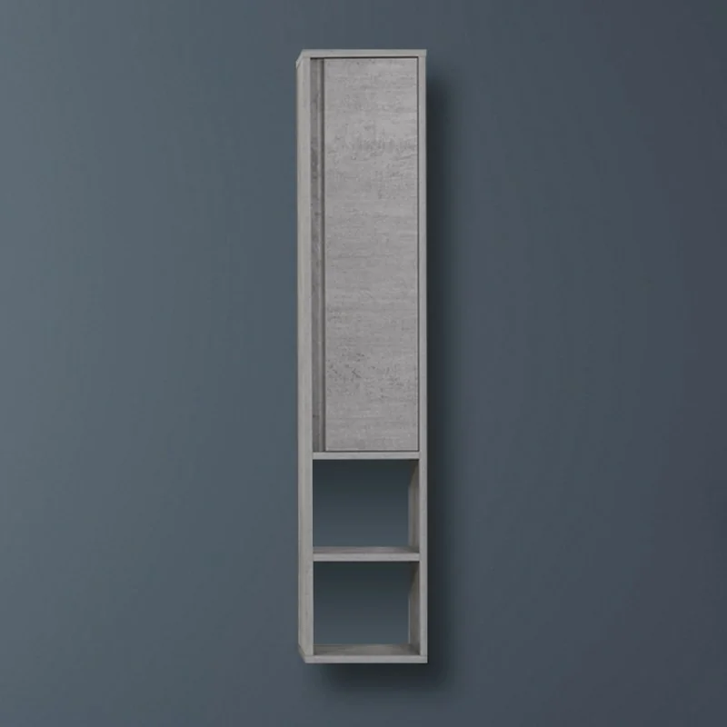 Pensile in nobilitato melaminico colore cemento 150 cm con anta soft-close