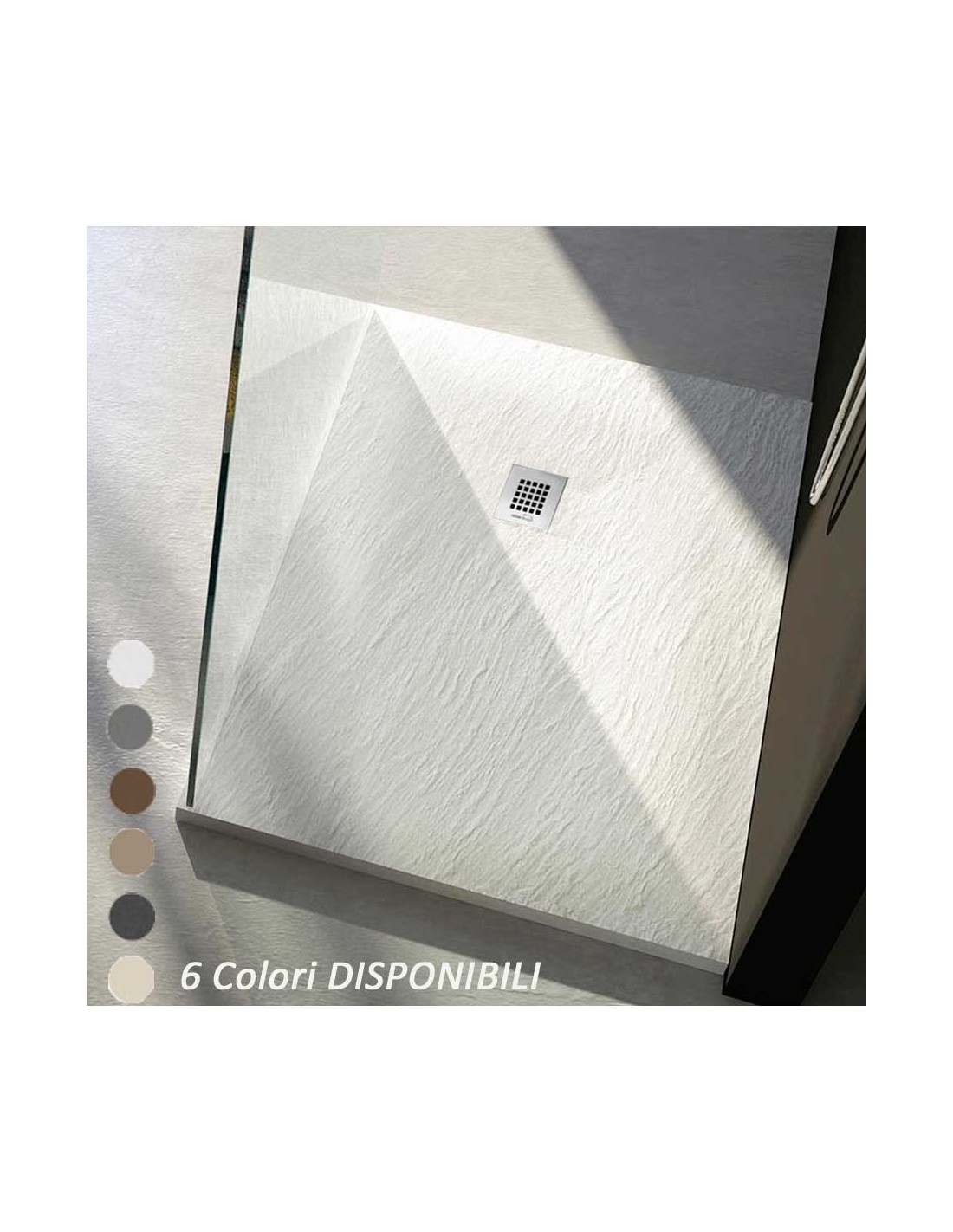 Piatto doccia in resina effetto ardesia 90X90 Rocky Classic