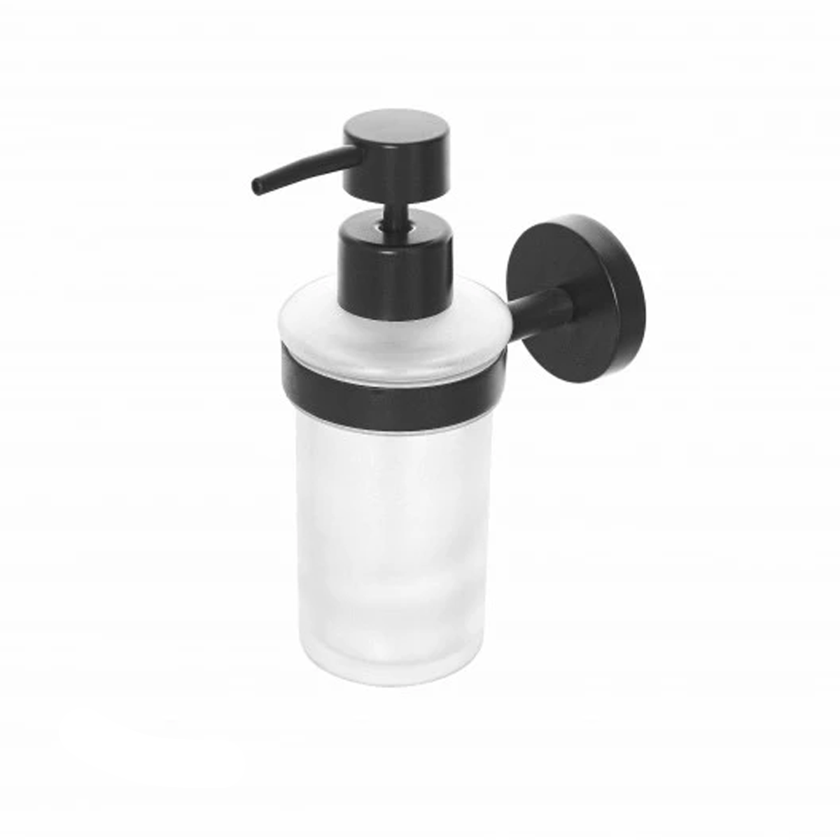 Portadispenser a Parete Feridras "Chicblack" Nero Opaco/Vetro Satinato