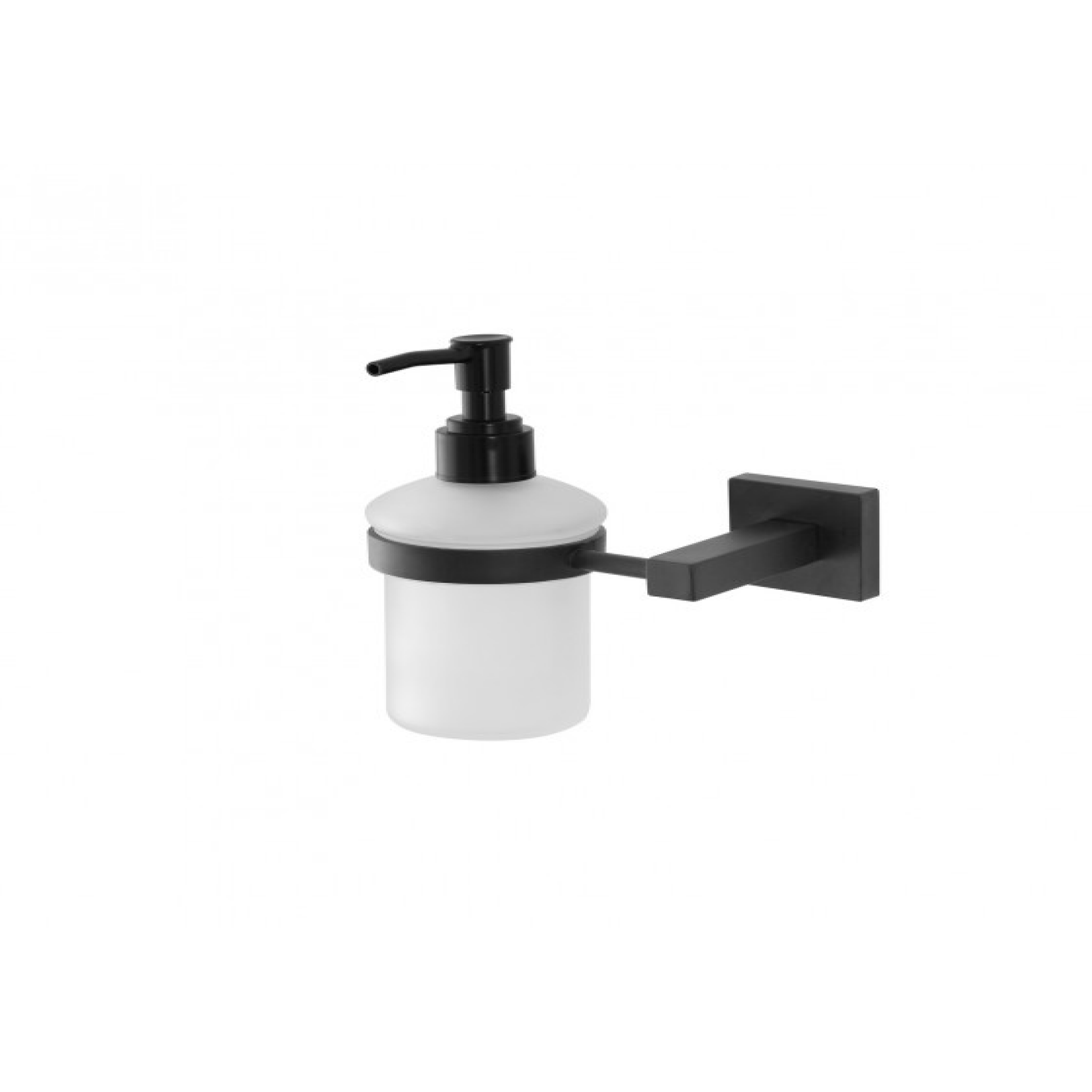 Portadispenser a Parete Feridras "BlackRock" Nero Opaco/Vetro Satinato