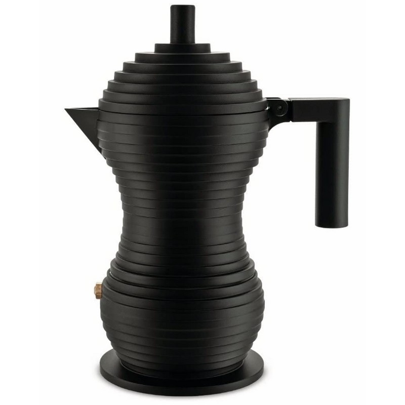 PULCINA CAFFETTIERA 6 TAZZE IN FUSIONE DI ALLUMINIO NERO ALESSI