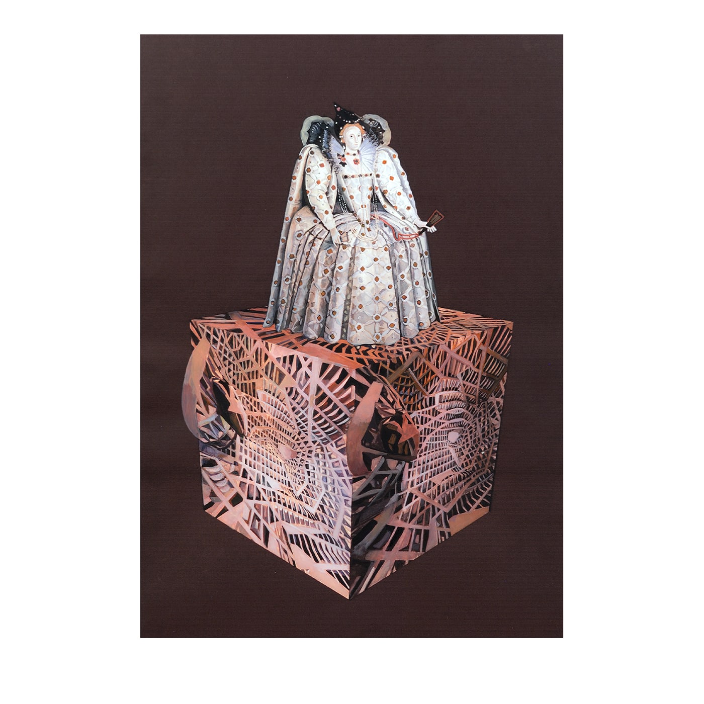 Elisabetta I d'Inghilterra - Pittura a tempera su carta