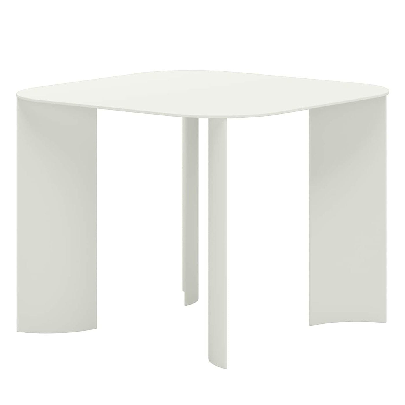 Tavolo da Pranzo Quadrato Piccolo India in Metallo Bianco per Esterni