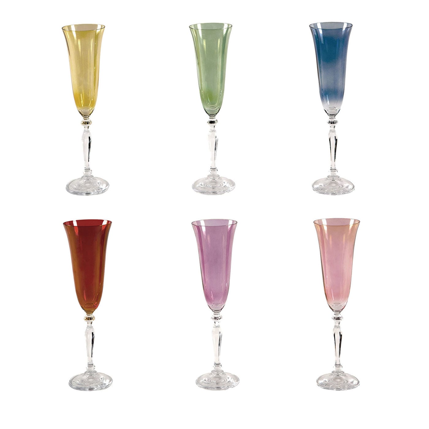 Set di 6 flauti policromi