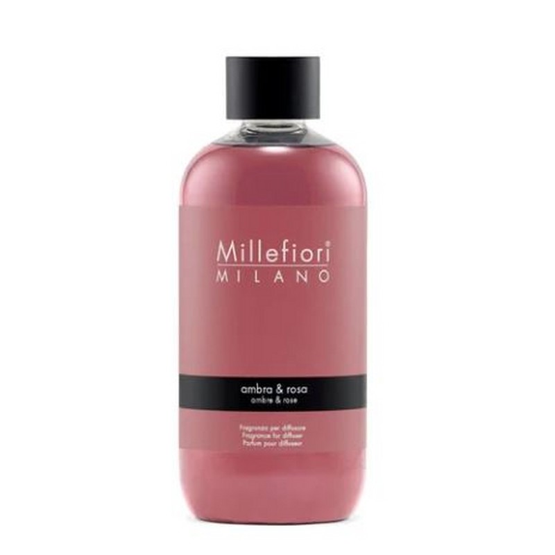 RICARICA DIFFUSORE A STICK 500 ML AMBRA & ROSA MILLEFIORI MILANO